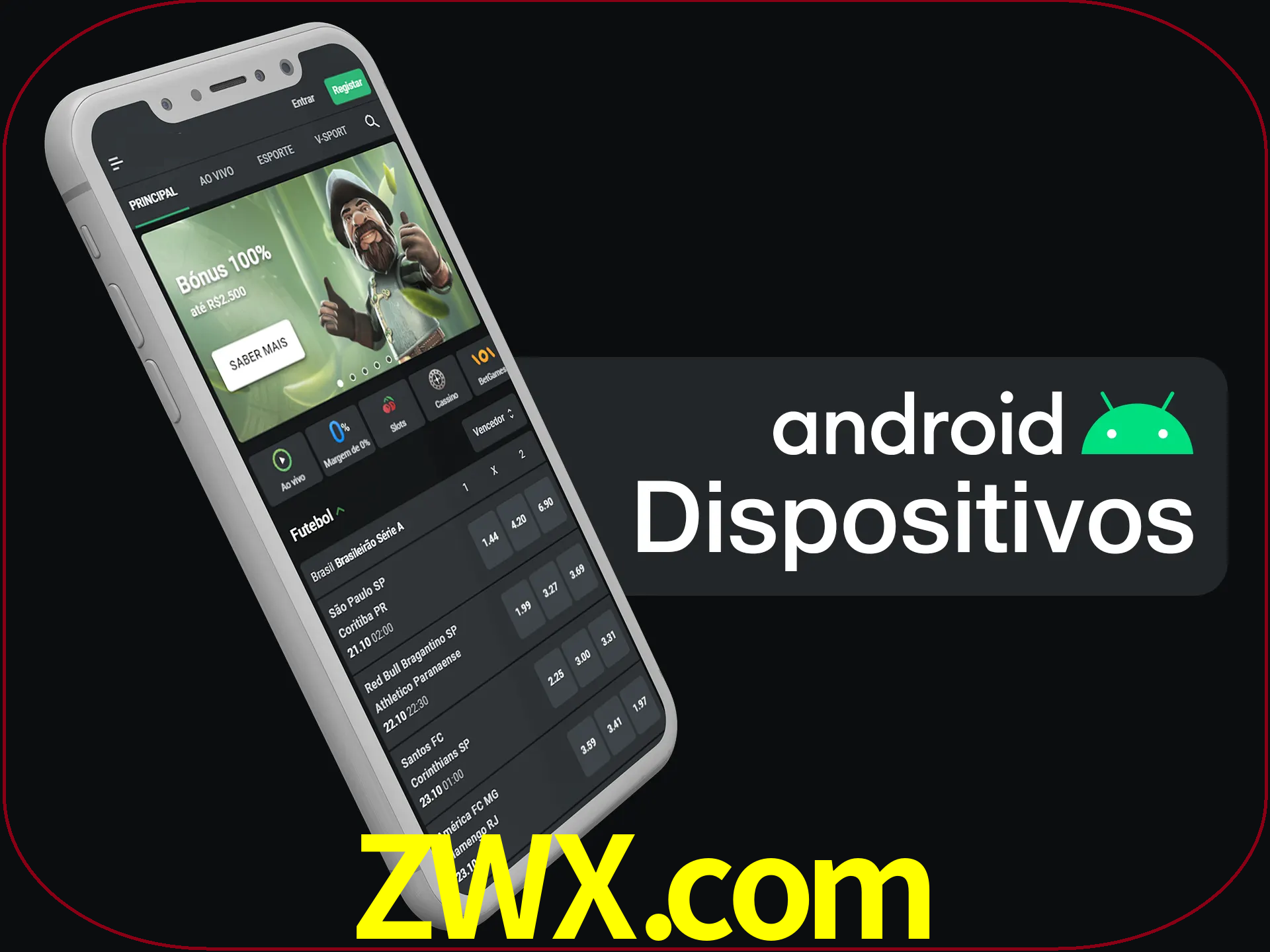 O aplicativo suporta a maioria de todos os dispositivos Android.