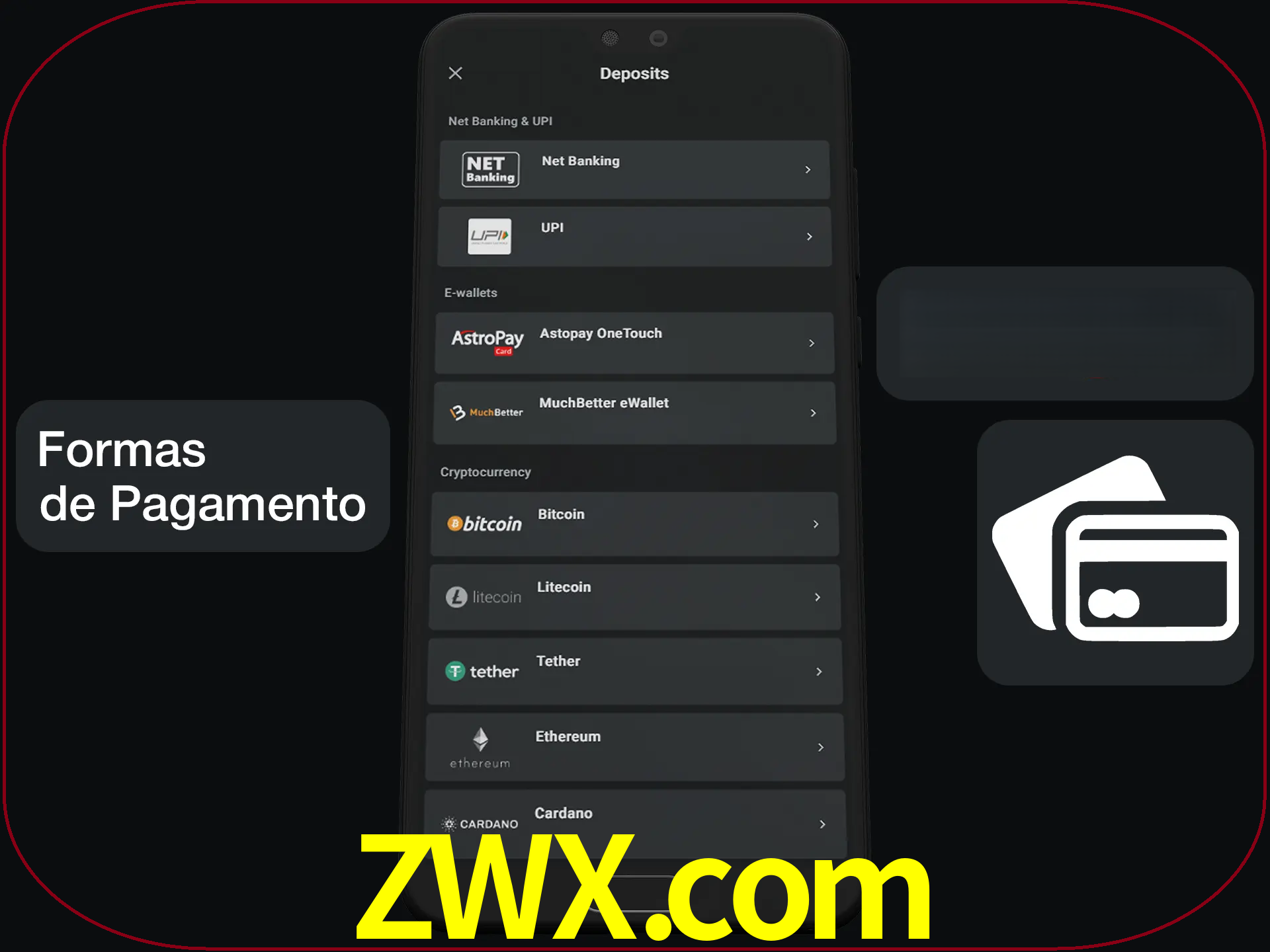 Escolha a forma de pagamento de sua preferência.