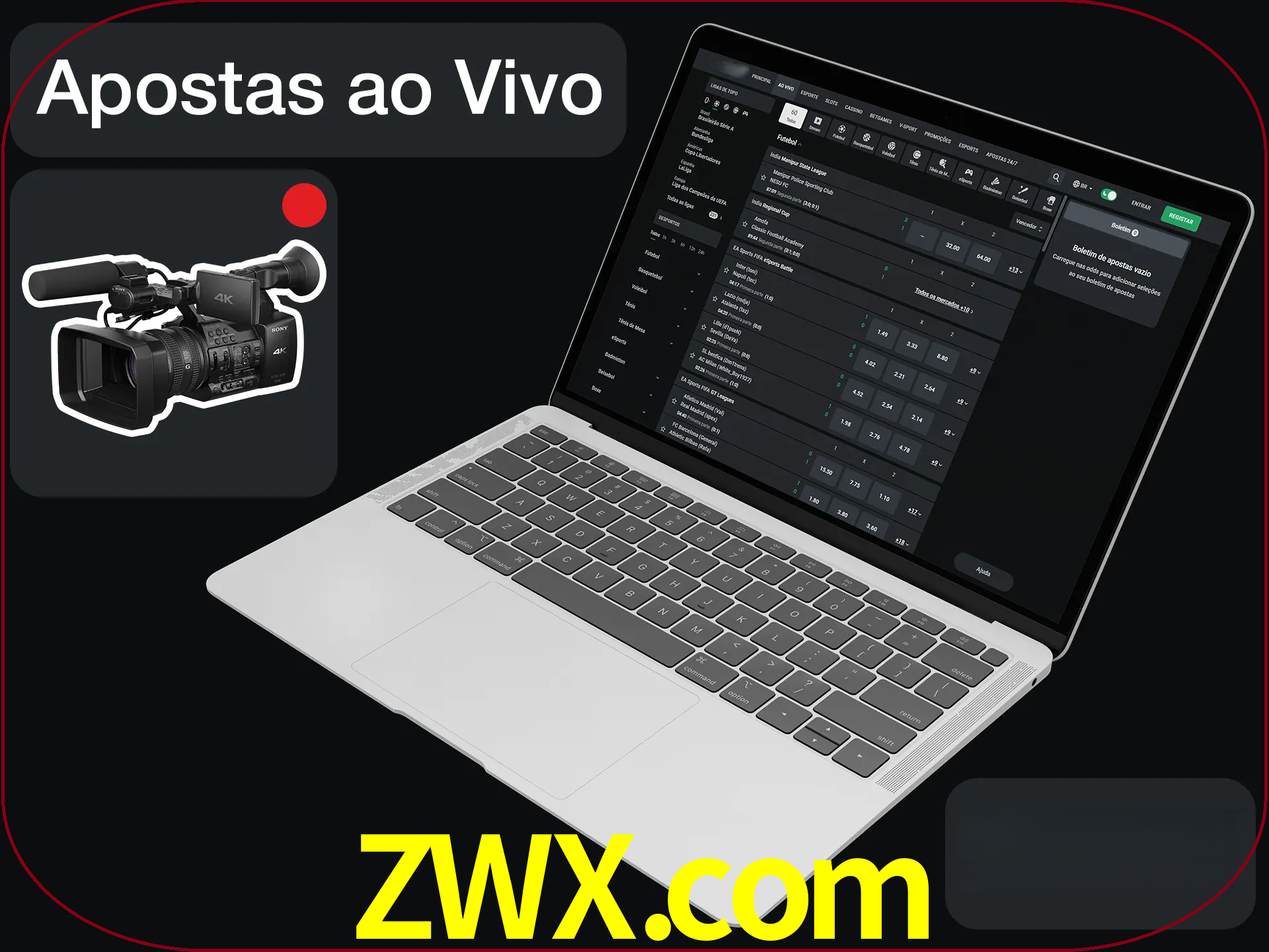 Aposte em formato ao vivo em nosso site.